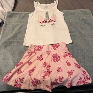Little Girl Size 6 Unicorn, skort outfit